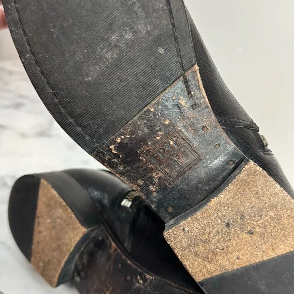 Frye Black Molly D Ring Boots Booties 6.5